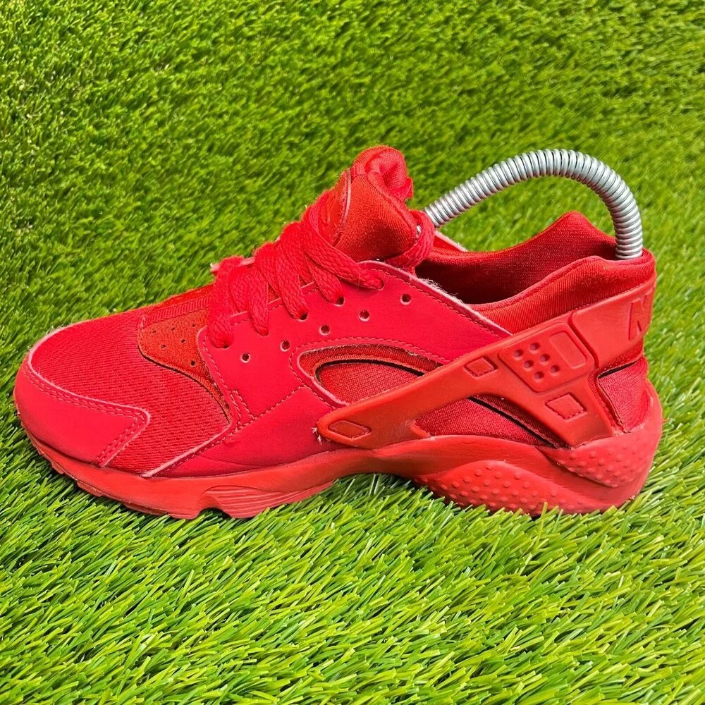 Nike Air‎ Huarache Run Triple Red Boys Size 5.5Y Walking Running Shoes Sneakers